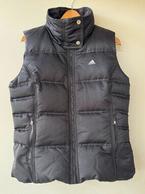 Black Adidas Down Filled Puffer Vest (Size M)
